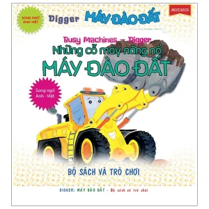 Bộ Sách Busy Machines Puzzle Activity - Digger: Máy Đào Đất (Song Ngữ Anh - Việt)