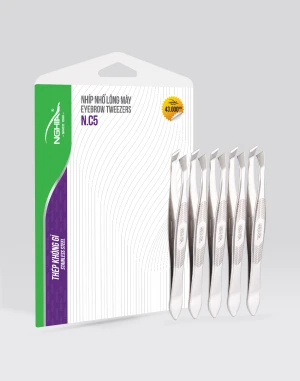 Nhíp nhổ lông mày Kềm Nghĩa vỉ 5 cây N.C5