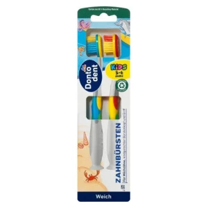 Bàn chải đánh răng Dontodent Kids cho trẻ em từ 3-6 tuổi, set 2 chiếc