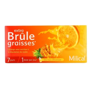 Chai uống Milical Extra Brule Graisses detox đốt mỡ, giảm cân vị cam dứa, 7 ống x 10ml