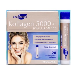 Collagen uống altapharma Kollagen 5000 + Hyaluron 100 làm đẹp da, 20x25ml