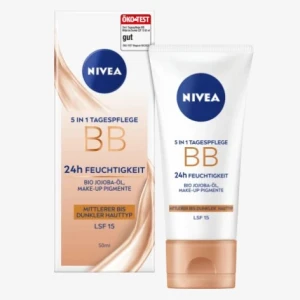 Kem nền Nivea BB 5in1 Tagespflege Mittlerer bis Dunkler Hauttyp LSF15 - tone trung bình tối, 50ml