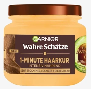 Kem ủ tóc Garnier Wahre Schätze 1-Minute Haarkur Avocado-Öl & Sheabutter cho tóc rất khô và xoăn cứng