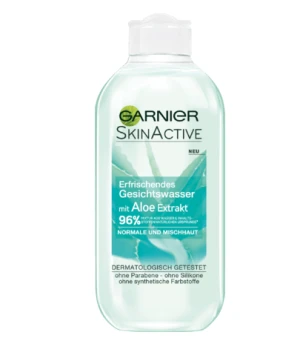 Nước hoa hồng Garnier Skin Active Erfrischendes Gesichtswasser Aloe Extrak cho da thường và hỗn hợp, 200 ml