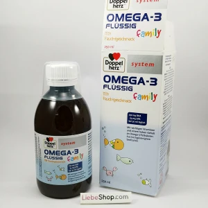 Siro OMEGA-3 FLÜSSIG Family bổ sung DHA, EPA và Vitamin cho trẻ em và người lớn, 250ml