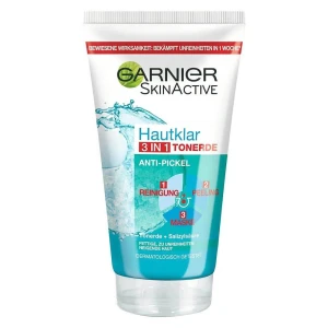Sữa Rửa Mặt Garnier Hautklar 3in1: Rửa mặt + Tẩy da chết + Mặt nạ, 150ml