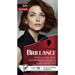 Thuốc nhuộm tóc Brillance Intensiv Color Creme 874 Samtbraun - màu nâu nhung, 1 hộp
