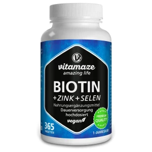 Viên uống mọc tóc Vitamaze BIOTIN + Zink + Selen đẹp da, tóc, móng, 365 viên