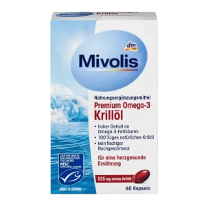 Viên uống omega-3 nhuyễn thể Mivolis Premium Omega-3 Krillöl, 60 viên