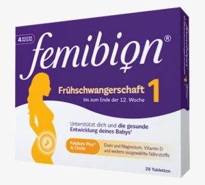 Vitamin bà bầu FEMIBION 1 Frühschwangerschaft - dùng từ khi mang thai đến tuần thứ 12, hộp dùng 4 tuần (28 viên)