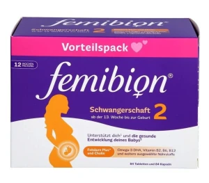 Vitamin tổng hợp cho bà bầu FEMIBION 2 Schwangerschaft - cho bà bầu từ tuần 13, dùng trong 12 tuần (2x84 viên)