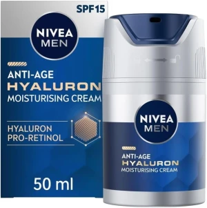 Kem chống lão hóa nam Nivea Men Anti-Age Hyaluron SPF15 Moisturising Cream với Hyaluronic và Pro-Retinol, SFP15 50ml