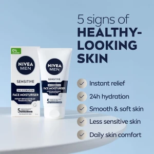 Kem dưỡng ẩm da nam nhạy cảm NIVEA MEN Sensitive Face Moisturiser Vitamin E B5 75ml