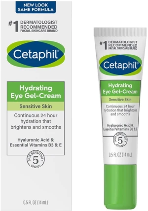 Kem dưỡng ẩm làm sáng và mịn vùng mắt Cetaphil Hydrating Eye Gel-Cream With Hyaluronic Acid, Deeply Hydrate, Brighten & Smooth Under-Eye