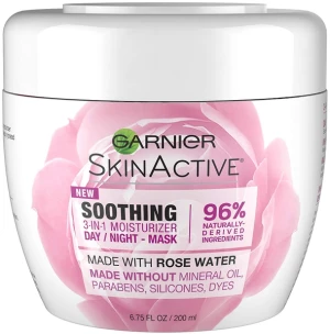 Kem dưỡng ngày đêm mặt nạ hoa hồng Garnier Natural 3-in-1 Soothing Rose Botanical Balm 200 ml
