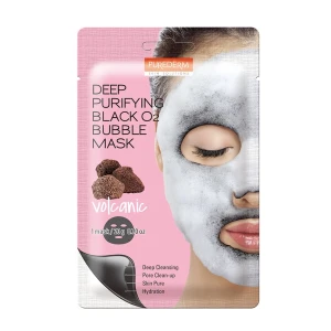 Set 5 mặt nạ sủi bọt thải độc PUREDERM Deep Purifying Black O2 Bubble Mask 20gr - Volcanic