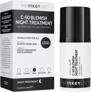 Tinh chất giảm ngăn ngừa mụn The INKEY List C50 Blemish Night Treatment 30ml