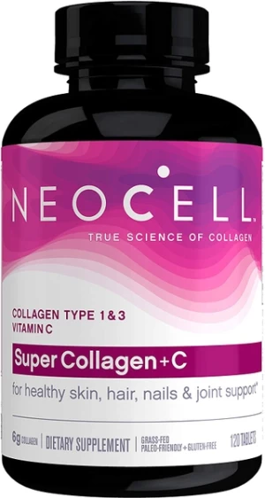 Viên uống tăng cường collagen cho sức khỏe NeoCell Super Collagen C, Collagen Peptides Types 1 & 3 120 viên