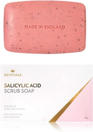 Xà bông cục tẩy da chết cho da mụn, làm mềm da Revitale Salicylic Acid Scrub Soap, Pore Exfoliating, Softening Skin, Anti-Blemish 80g