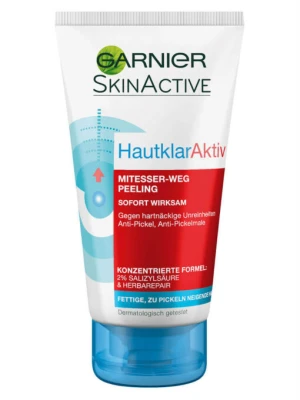 Tẩy Tế Bào Chết Garnier Hautklar Aktiv Peeling Cho Da Nhờn Mụn, 150 ml