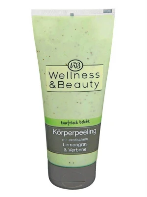 Tẩy Tế Bào chết Wellness & Beauty Korperpeeling Chiết Xuất Cây Sả Và Cây Mã Tiên Thảo, 200 ml