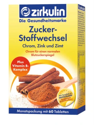 Thuốc Ổn Định Đường Huyết Zirkulin Chiết Xuất Tinh Bột Quế, 60 Viên