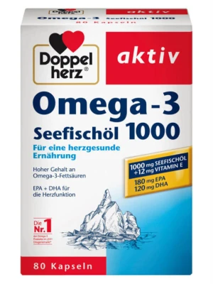 Viên Nang Dầu Cá Doppelherz Omega 3 Seefischol 1000, 80 Viên