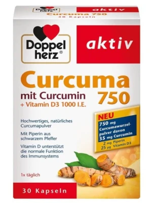Viên Tinh Bột Nghệ Doppelherz Curcuma 750, 30 Viên