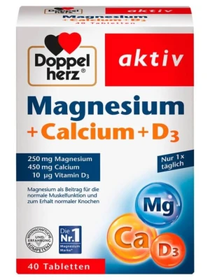 Viên Uống Doppelherz Magnesium Calcium D3, 40 Viên