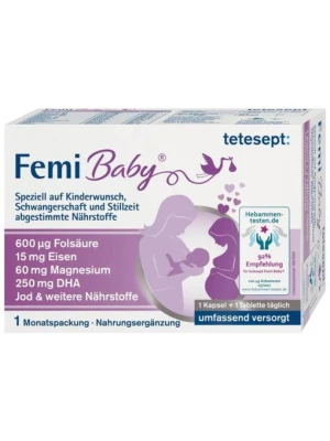 Vitamin Tổng Hợp Cho Bà Bầu Tetesept Femi Baby, 60 Viên