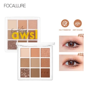 Bảng phấn mắt Focallure 9 màu lâu trôi, chống thấm nước
