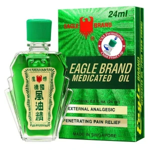 Dầu xanh hiệu Con Ó, hai nắp của Mỹ- Eagle Brand Medicated Oil