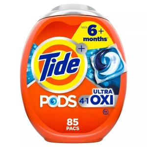 Viên giặt xả xử lý các vết bẩn cứng đầu Tide Pod Ultra Oxi 4 in 1 -Giải pháp giặt giũ chuyên sâu - thùng 85 Viên nhập Mỹ