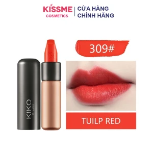 Son thỏi lì Kiko 309 Tulip Red