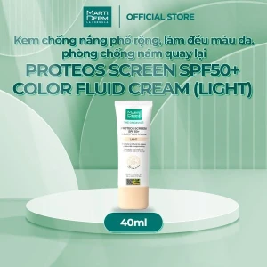 Kem chống nắng phổ rộng, làm đều màu da, ngừa lão hoá, phòng chống nám quay lại - MartiDerm The Originals Proteos Screen SPF50 Color Fluid Cream (Light) (40ml)
