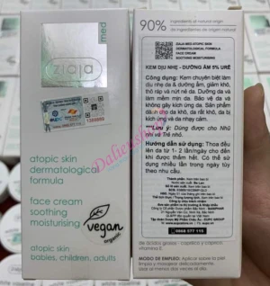 Kem Dưỡng Ẩm Ziaja Med Atopic Skin Dermatological Formula 50ml [Chính Hãng]