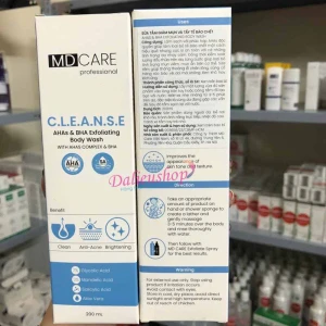 Sữa Tắm MD CARE AHAs & BHA Exfoliating Body Wash 200ml - Giảm Mụn & Tẩy Tế Bào Chết [Chính Hãng]