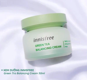 Hàn Quốc Kem innisfree Green Tea Balancing Cream 50mL chiết xuất trà xanh giúp cân bằng dưỡng ẩm da
