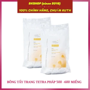 Hàng Pháp Bông tẩy trang Pháp Tetra Medical Carrés de Coton 600 Miếng