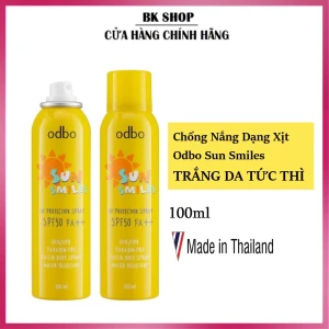 Thái Lan Xịt Chống Nắng Trắng Da Tức Thì Odbo Sun Smiles SPF 50PA OD1201 100ml