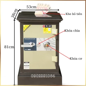 Két sắt có khe thả tiền trusafe KN120KC khoét nóc