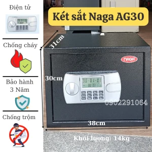 Két sắt khách sạn mini cao cấp NAGA AG300 màu đen