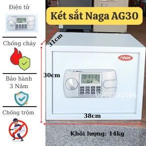 Két sắt khách sạn mini cao cấp NAGA AG300 màu trắng