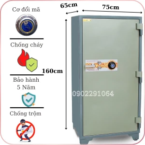 Két Sắt Ngân Hàng BEMC K370 NHA1 to kích thước lớn chống cháy khóa cơ