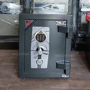 Két sắt vân tay Truly TS49VT siêu cường màu đen thép 12 ly