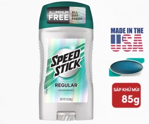 Lăn khử mùi nam dạng sáp Speed Stick Deodorant Regular for Men Aluminum Free 85g (Mỹ)