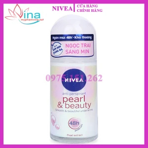 Lăn khử mùi Nivea Pearl & Beauty ngăn mùi, dưỡng da chai 50ml