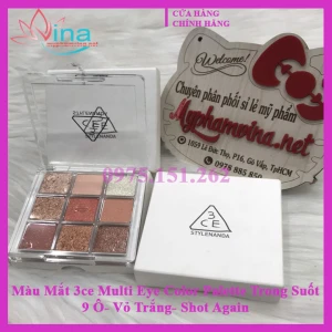 Màu Mắt 3ce Multi Eye Color Palette Trong Suốt 9 Ô - Vỏ Trắng - Shot Again