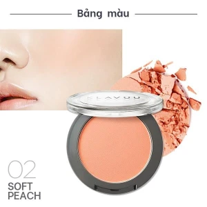 Phấn má hồng KLAVUU Urban Pearlsation Natural Powder Bluser (5.5g) - 2 Soft Peach màu cam đào