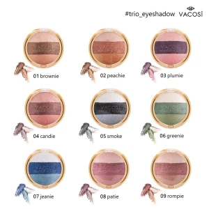 PHẤN MẮT VACOSI NATURAL STUDIO TRIO EYESHADOW 3 MÀU (HỘP TRÒN)